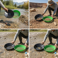 6 Pieces Panning Basin with Sieve Portable Gold Panning Set Compact Bouteille D'aspiration for Hobbyists