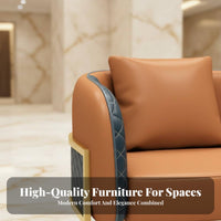 3 Pieces Curved rear Accent Chair and Table Set Light Luxury Design Reception Seating Modern design Commercial Furniture for Sales Center, Small Spaces