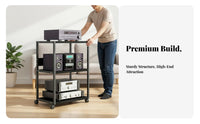 Heavy Duty Audio Equipment Rack Stable and Sturdy Multi-Tier Amplifier Shelf Easy Assembly Multi-Tier Media Equipment Stand Space-Saving Design for Audiophiles, Home Theater Enthusiasts, Studio, Living Room