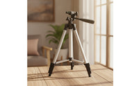 Aluminum Tripod with Pan-Tilt Head Telescopic Tripod with Pan Tilt Head Adjustable Stand Stable for Outdoor Filming