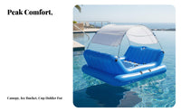 36 Pocket Inflatable Mattress Built-in Pillows Double Water Lounger with Pillow Portable 2 Person Inflatable Lounger for Adults, Couples, Beach, Lake