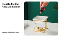 Tealight Oil Burner Decorative Essential Oil Burner Candle Dispenser Easy to Clean Ceramic Scented Liquefy Warmer for Spa