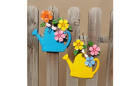 Watering Can Wall Art Handmade Metal Watering Can Decor Iron Flower Wall Decor Outdoor Floral Hanging Plaque Easy to Hang