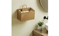 Wall-Mounted Storage Basket Decorative Wall-Mounted Hanging Basket Organizer Natural Long-Lasting for Kitchen, Bathroom