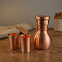 Copper Water Jug Set Snug Lid Copper Jug Set Narrow Neck Servingware