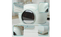 Self-Cleaning Electric Litter Box with Grated Step Smart Enclosed Cat Litter Box Low-Noise Pet Supply Washable for Apartments