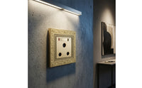 1gang Wall Socket Embossed 15a Socket Panel Hardware Gold-Toned Decorative for Interior Designers, Living Room, Bedroom