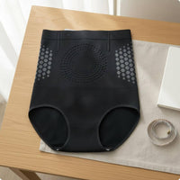 High Waist Midsection Shaping Panties Hexagonal Mesh Pattern Seamless Shaping Briefs Compression High Waist Shapewear for Postpartum Women