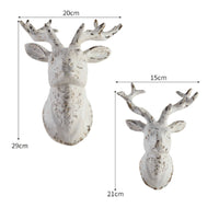 2 Pieces Deer Head Wall Decor Farmhouse Deer Head Wall Hanging 3D for Living Room