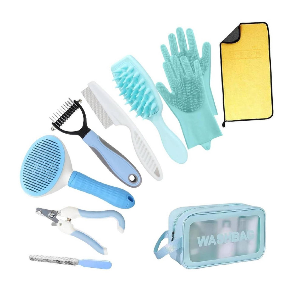 Pet Grooming Kit with Storage Bag Self-Cleaning Dog Grooming Set Organized Organizer for Travel
