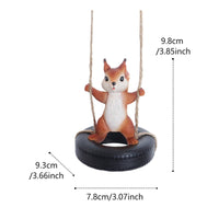 Squirrel Swing Figurine Cute Design Hanging Squirrel Statue Great Gift Outdoor Decoration for Gardeners, Balcony, Yard