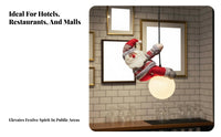 Santa Yuletide Figure Hanging Artistically Designed Design Fuzzy Material Character Curtain Holder Soft Textile Fuzzy Material Curtain Holder