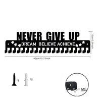 Metal Medal Hanger Rack Easy Installation Wall Mounted Medal Holder Motivational Slogan Athletic Awards Awards Display for Runners, Kids, Living Room