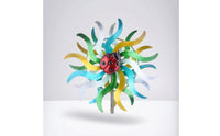 Floral Wind Rotator Rotating Wind Rotator with Ladybug Moving Yard Art for Flower Bed