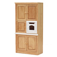 Dollhouse Cupboard with Oven Wooden Miniature Kitchen Cabinet Realistic