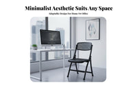 Foldable Vented Back Folding Chair With Backrest Indoor Seating Compact Desk Stool Ergonomic Design for Office Workers, Homeowners, Dorm Room, Small Areas, Garage, Outdoor Activities