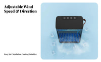 7 Color Night Light Desktop Air Cooler 3 Speed Settings Portable Air Cooler Fan Low Noise for Bedroom, Dorm Room, Camping