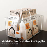 Large Capacity Stackable accessiblefrontFront container Space-Saving accessiblefrontFront Stackable container Easy retrieval Pet Supply Container adaptable for feline Owners, Home Organizers, Parents, Desktop, Kitchen, Pantry, Bathroom