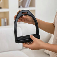 Textured Plastic Stirrups with Rubber Inserts Long-Lasting Non-Slip Stirrups Comfortable Shock-Absorbing for Stables