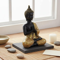 Finish Thai Design Buddha Ornament Meditative Pose Thai Buddha Sculpture Hand-Painted Details for Mindful Movement Practitioners