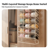 Punchno-Drill Multi-Compartment Underwear Holder Space Saving Closet Organizer Easy to Install Hanging Rack Large Capacity for Students, Renters, Parents, Inside Cabinet Door, Dormitory, Dorm Room, Bedroom