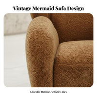 distinctive Shape Mermaid Tail Couch Statement Piece Sofa Modern Minimalist Lounge Seating Signature aesthetic for Interior Designers, Design aficionados, Business Owners, spa, Apartment, Reception Area, Living Room
