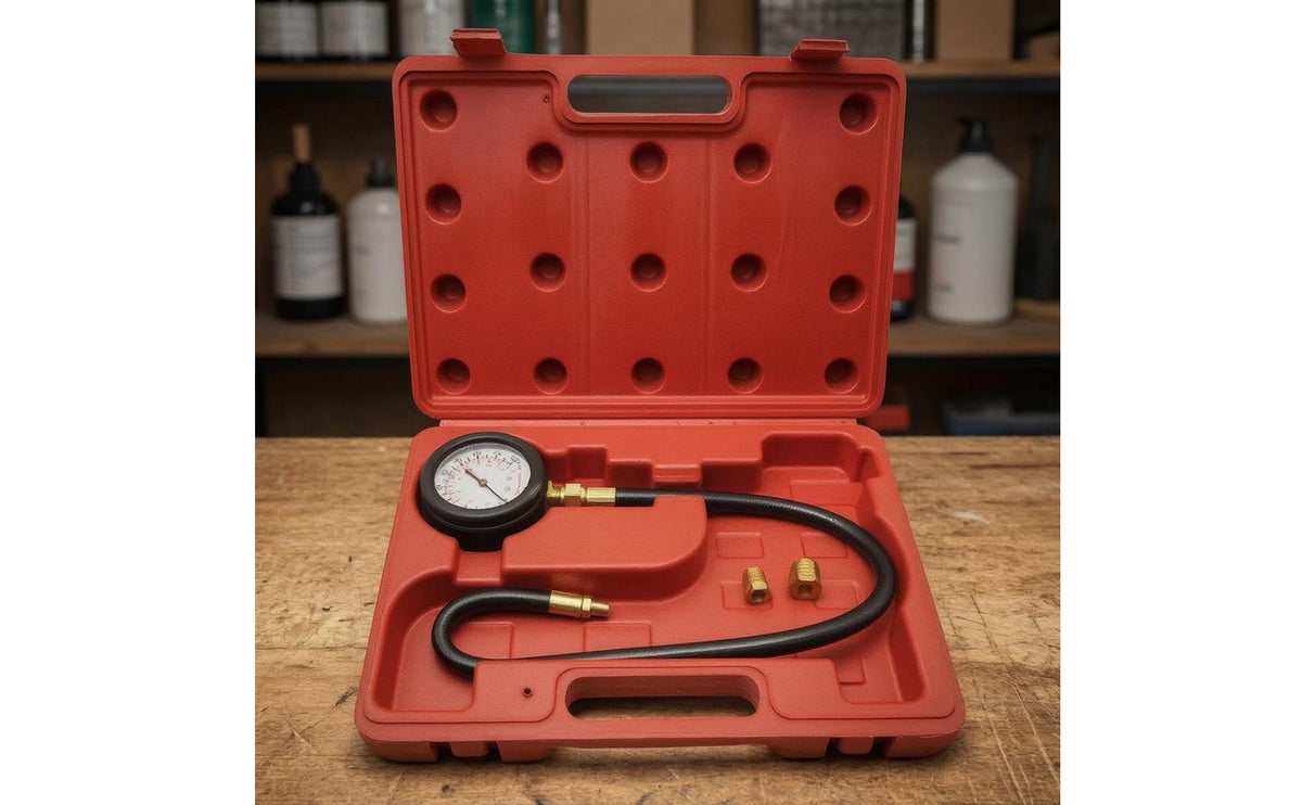 Oil Pressure Test Gauge Kit Brass Fittings Engine Oil Pressure Tester Flexible Hose for Automotive Repair