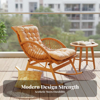 Single Person Rocking Chair Fluid Rocking Motion Recliner Indoor & Outdoor Use High Weight Capacity for Homeowners, Balcony