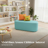 Faux Leather Long Seat Soft Padded Armless Backless Ottoman Comfortable pad Upholstered Bench for Children, Guests, Dance Studio, Rest Area, Lobby