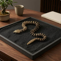 Rattlesnake Figurine Brass Snake Figurine Articulated Rattlesnake Statue