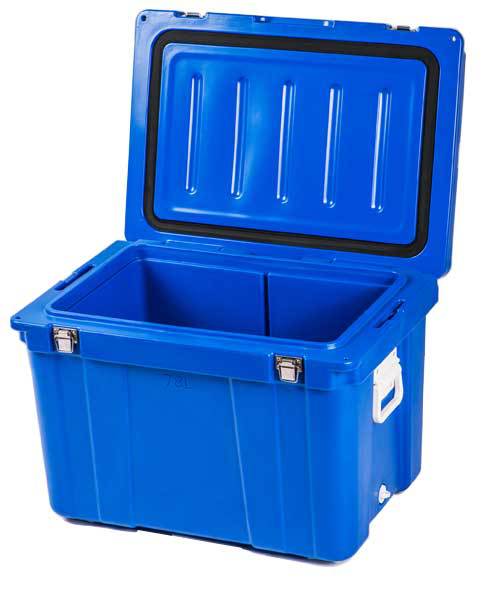 78L Insulated Cooler Box for Seafood & Frozen Goods, Dry Ice Compatible, High-Strength Rotomolded Food Storage