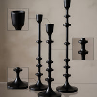 3 Pieces Resin Candlestick Stylish Taper Holder Set Classy Decor for Event Planners, Brides