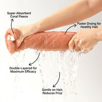 Drying Towel Cap for Adults, Double Layer Fleece Super Absorbent Turban for Morning Routine Post Bath, Thickened Women