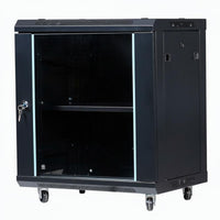 Cold-Rolled Steel Construction Wall Mount Network Cabinet Lockable Door Wall Mount Server Rack Good Heat Dissipation 19-Inch Network Cabinet Adjustable Shelf