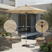Patio Umbrella with Aluminum Pole Waterproof Outdoor Umbrella with Crank Easy to Use for Homeowners, Cafe Owners, Backyard, Restaurant, Market Stall