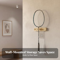 Badminton Racket Wall Mount Space Saving Wall Mounted Racket Rack Sliding Hook Badminton Hanger Sturdy Versatile Use for Garage