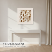 French Cream Style Abstract Square Wall Art for Living Room Sofa Background