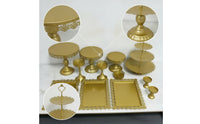 12 Pieces Gold Dessert Display Set Smooth Cake Stand Set Elegant Pedestal Cake Stands Versatile for Birthdays