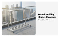 Stainless Steel Laundry Rack Indoor Outdoor Use Rolling Laundry Dehumidifying Stand Windproof Design Mobile Clothes Dehumidifying Rack for Balcony