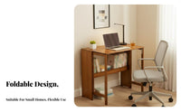 Space-Saving Foldable Computer Desk Portable Small Folding Desk Installationcomplimentary Writing Table Easy Assembly for telecommuting Workers, Apartment Dwellers, Hobbyists, Home Office, Bedroom, Dorm Room, RV journey