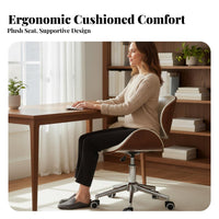 Height Adjustable rotate Bentwood Chair half-centuryera Modern design Bentwood Task Chair Curved Backrest Office Furniture Ergonomic Design for Students, Study Room, Bedroom