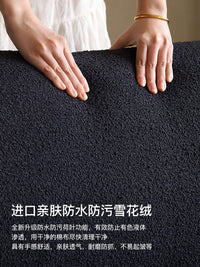 中古风布艺沙发模块组合大小户型现代简约客厅黑色雪花绒布艺沙发