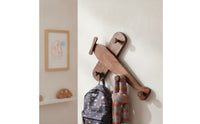 Airplane Coat Hook Space-Saving Airplane Wall Hook Streamlined Coat Rack with Pegs for Entryway, Bedroom