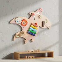 Develops Fine Movement Skills Wall Mounted Activity Center Sturdy Wood Construction Wooden Sensory Wall Panel Polished Edges Educational Busy Board Encourages Independent Play for Kindergarten