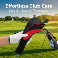 Golf Club Head Covers Set of 3, Blue and White Golf Headcovers with Rotating Tag for Driver, Golf Club Protectors for Golf Course