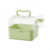 Top Handle Hamster Carrier Cage Water Bottle Portable Hamster Cage Transparent