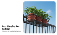 Space-Saving Railing Planter Rack Indoor & Outdoor Use Hanging blossom Pot Rack Easy Installation Plant Holder Sturdy long-lasting for Apartment Dwellers, Gardeners, homeowners, Balcony, Windowsill, Fence, Patio