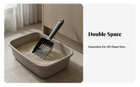Easy to Clean Cat Litter Scoop Rust-Proof Stainless Steel Poop Scooper Efficient Sifting Metal Litter Sifter Long-Lasting