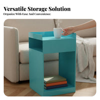 Movable Design Mobile Storage Cart Multifunctional Multi-Tier Rolling Cart Space-Saving Side Table Hidden Wheels for Apartment Dwellers, Office Workers, Living Room, Small Areas, Entryway, Bathroom