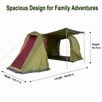 Car Tent for Vehicles, 5-8 Person Family Tailgate Tent, 500x300x200cm Large Outdoor Adventure Tent, 3000mm